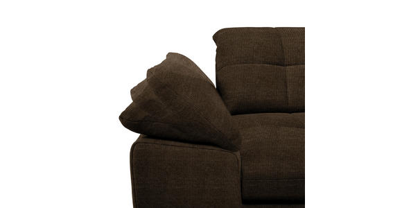 ECKSOFA in Mikrofaser Dunkelbraun  - Chromfarben/Dunkelbraun, Design, Textil/Metall (265/180cm) - Carryhome