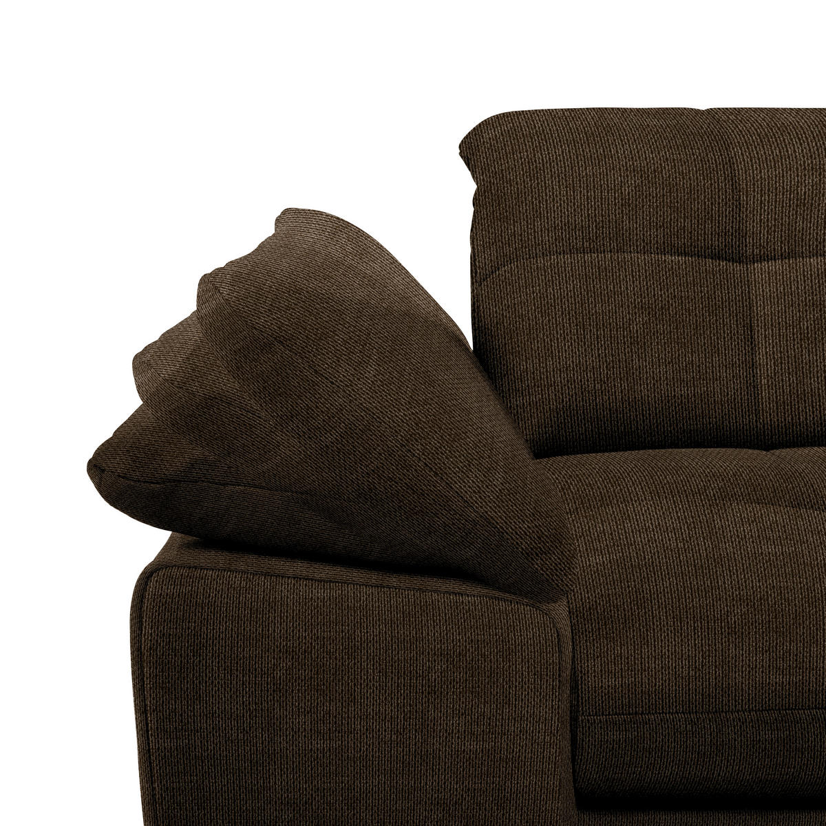 ECKSOFA in Mikrofaser Dunkelbraun  - Chromfarben/Dunkelbraun, Design, Textil/Metall (265/180cm) - Carryhome