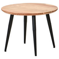 COUCHTISCH Akazie Hartholz rund Schwarz, Akaziefarben  - Schwarz/Akaziefarben, Natur, Holz/Metall (60/60/45cm) - Livetastic
