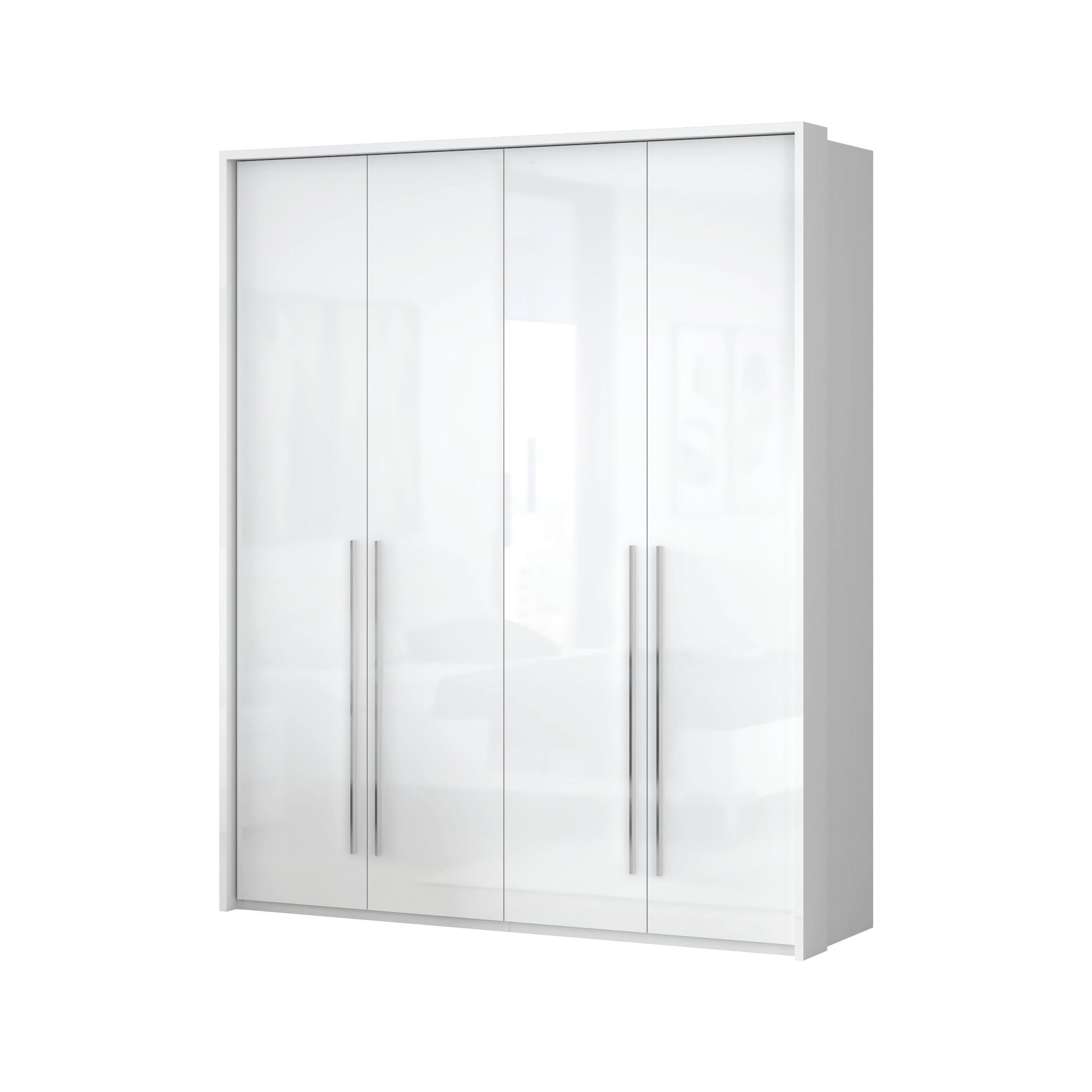 ORMAR SA KLASIČNIM VRATIMA bela visoki sjaj, bela  187/226/60 cm  - bela visoki sjaj/bela, Dizajnerski, pločasti materijal/plastika (187/226/60cm)