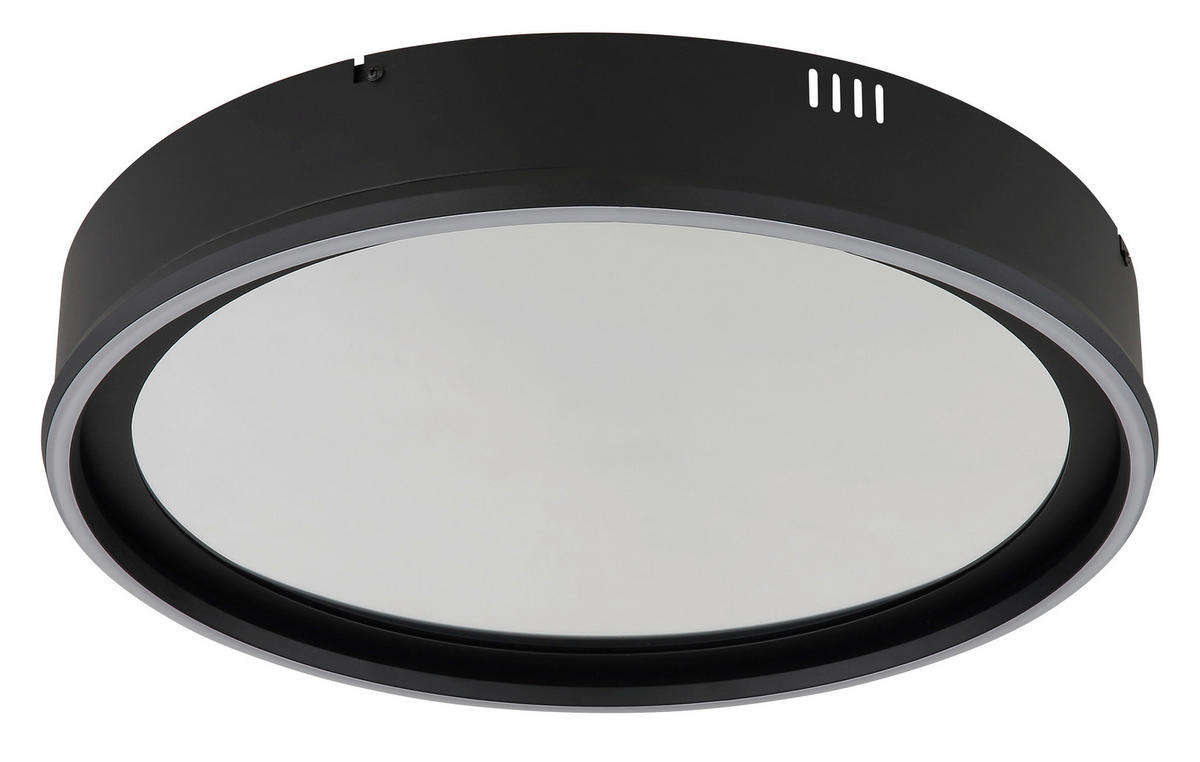 LED-DECKENLEUCHTE 51,5/8,5 cm   - Klar/Schwarz, Design, Glas/Kunststoff (51,5/8,5cm) - Globo