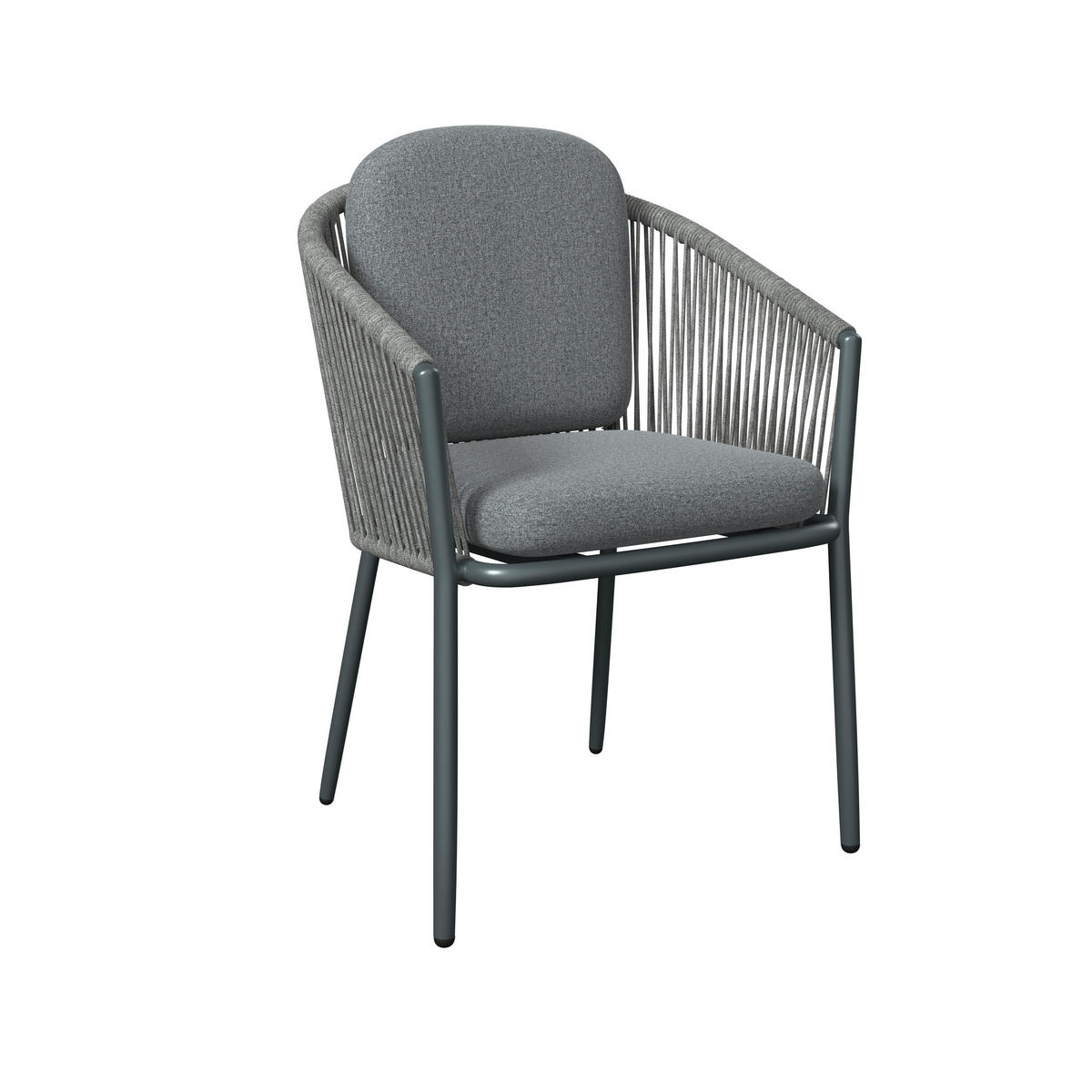 STAPELSESSEL in Metall, Textil Dunkelgrau  - Dunkelgrau, Design, Textil/Metall (58,5/79.5/61.5cm) - Amatio