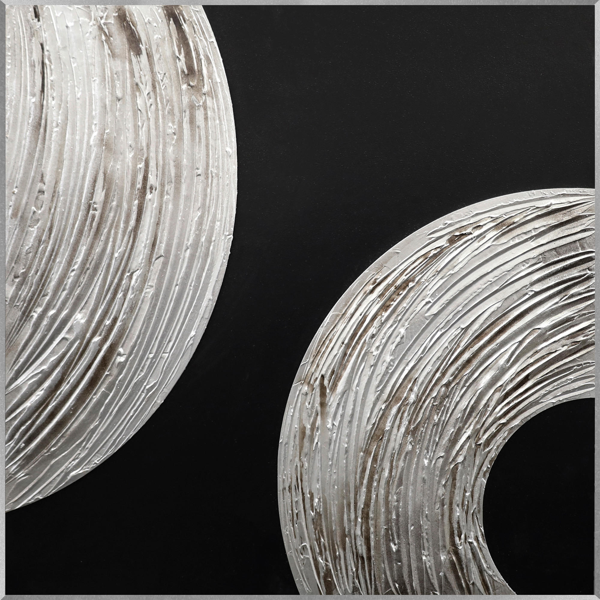 ÖLGEMÄLDE Abstraktes 80/80 cm  - Silberfarben/Multicolor, Design, Holzwerkstoff (80/80cm) - Monee