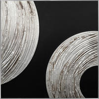 ÖLGEMÄLDE Abstraktes 80/80 cm  - Silberfarben/Multicolor, Design, Holzwerkstoff (80/80cm) - Monee