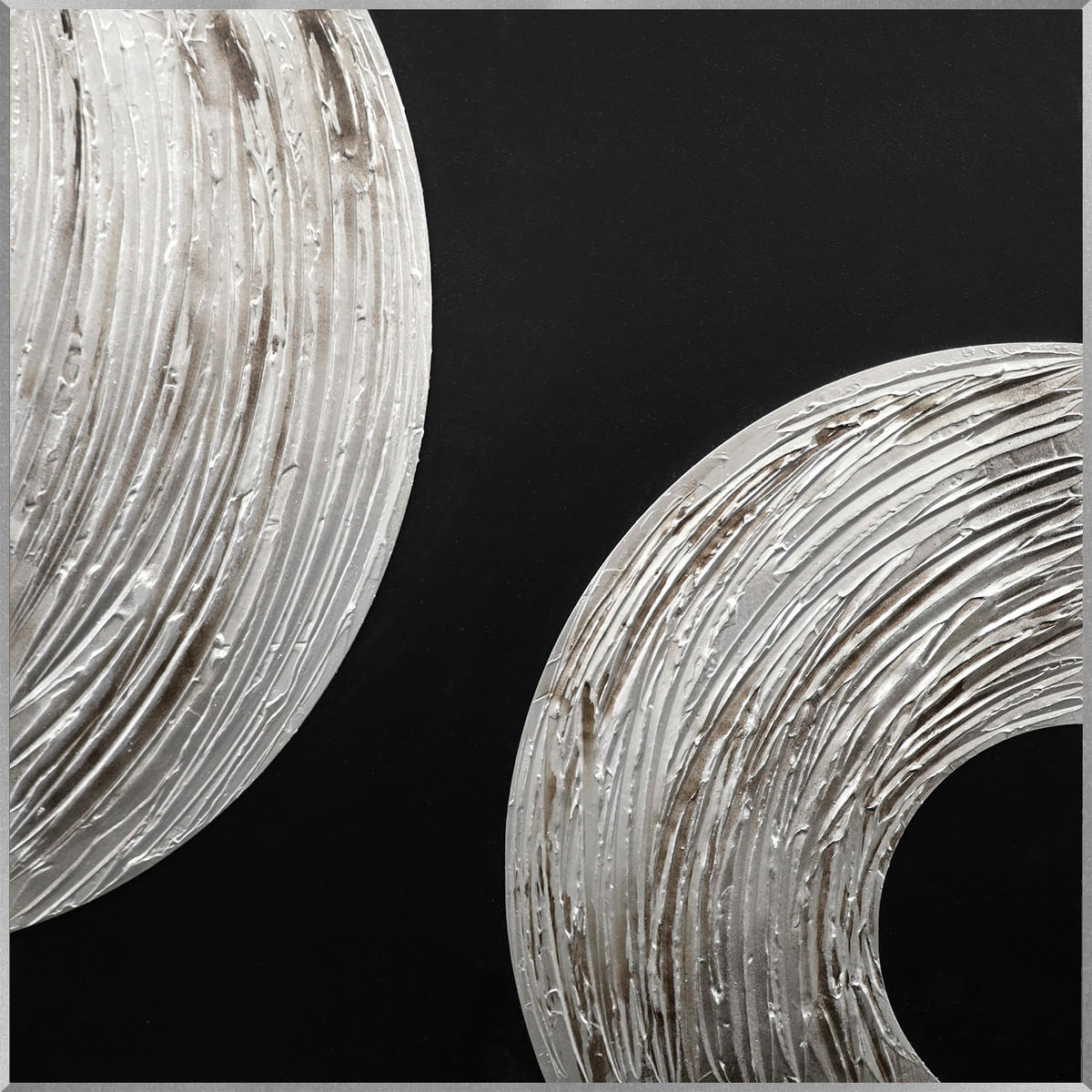 ÖLGEMÄLDE Abstraktes 80/80 cm  - Silberfarben/Multicolor, Design, Holzwerkstoff (80/80cm) - Monee