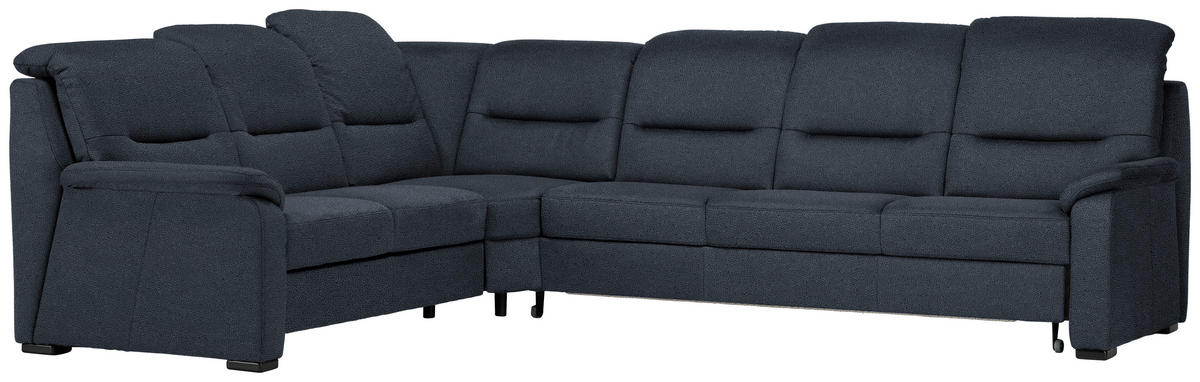 ECKSOFA in Mikrofaser Blau  - Blau/Schwarz, Konventionell, Holz/Textil (245/303cm) - Beldomo Comfort