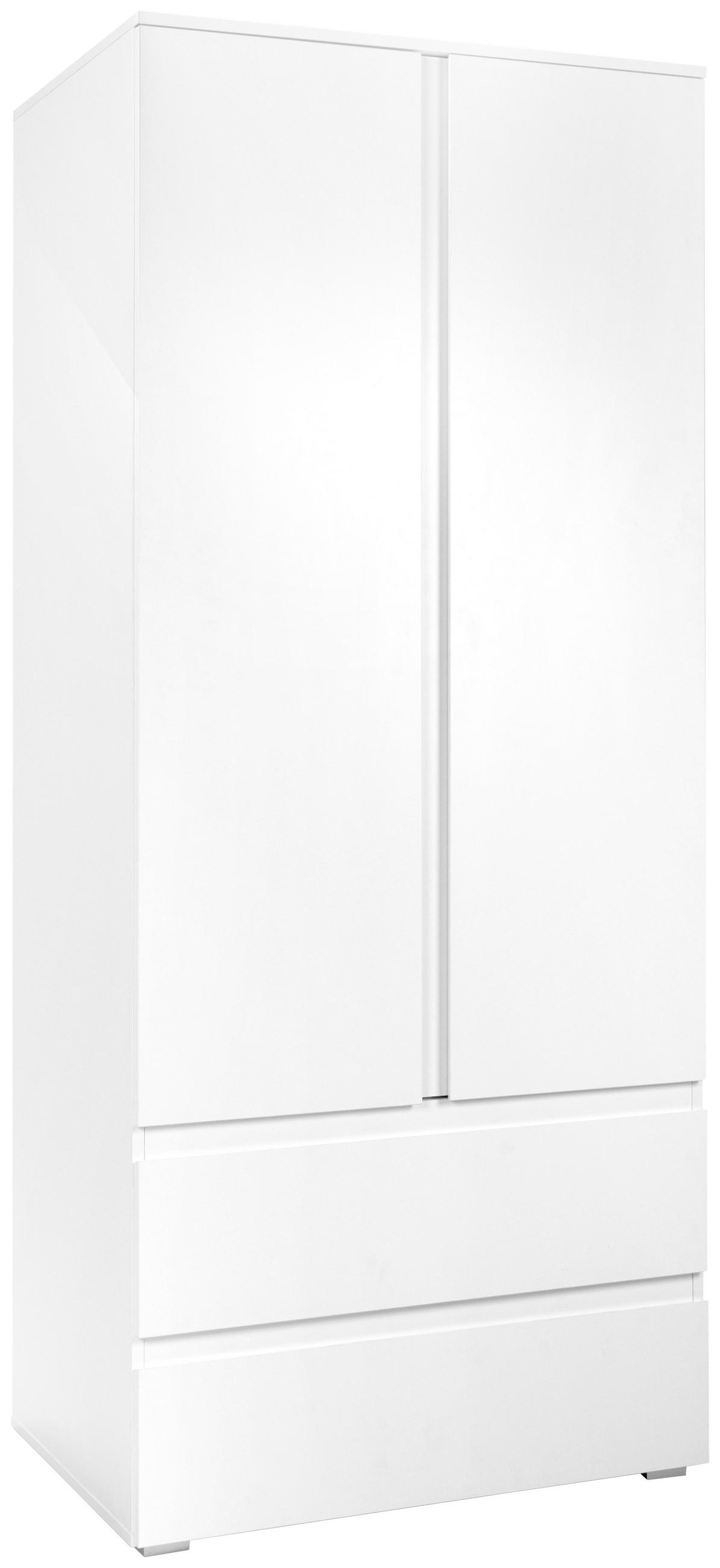 SKRIŇA S OTOČNÝMI DVERAMI, biela, 80/191/55 cm - biela, Basics, kompozitné drevo (80/191/55cm) - MID.YOU