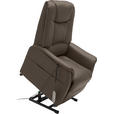 FERNSEHSESSEL  mit Relaxfunktion, Aufstehhilfe Kombination Echtleder/Lederlook Lederlook Braun  - Schwarz/Braun, KONVENTIONELL, Kunststoff/Textil (77/109-85/87-158cm) - Cantus