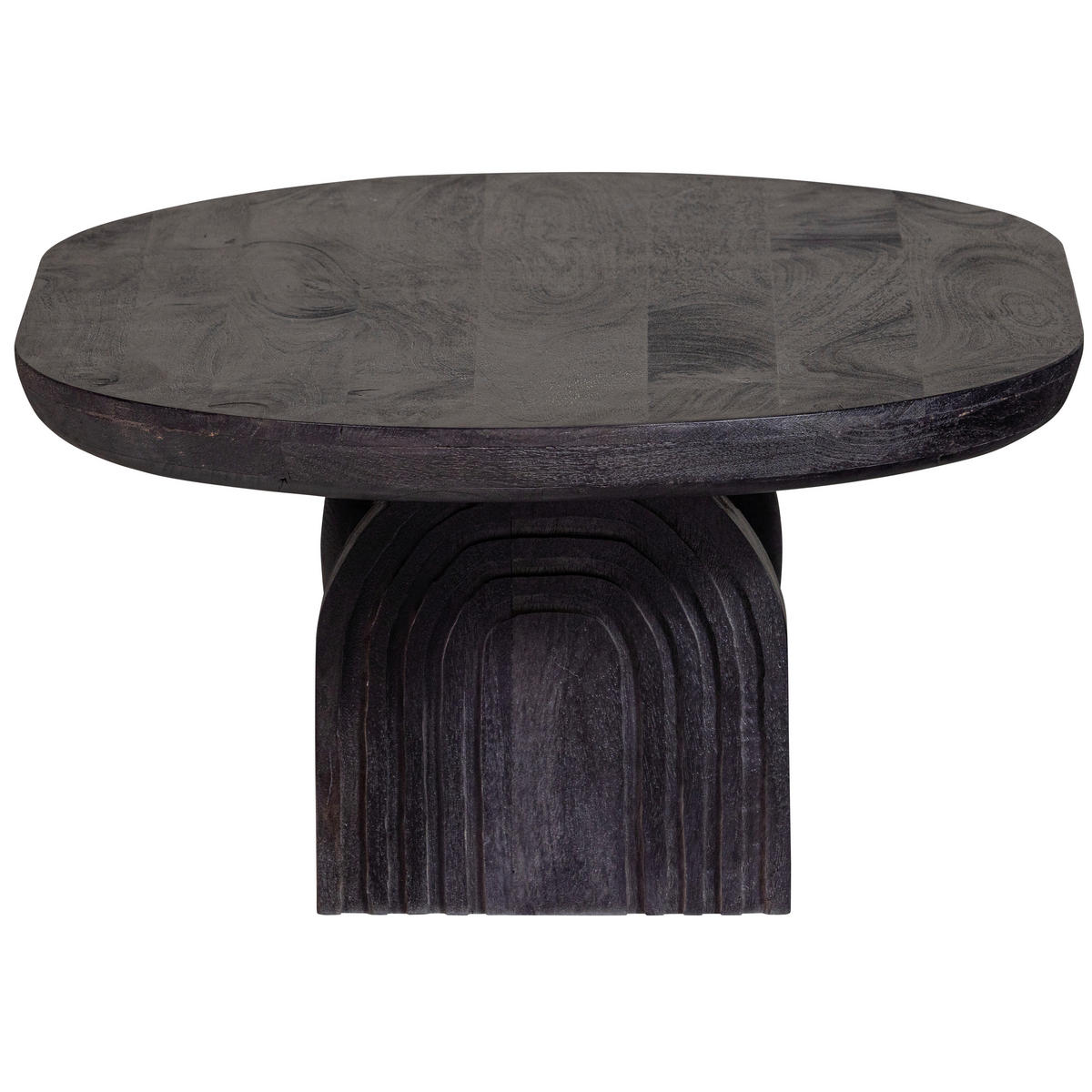 COUCHTISCH Steppe Mangoholz 110/72/38 cm oval Schwarz  - Schwarz, Design, Holz (110/72/38cm) - Livetastic