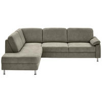 ECKSOFA in Mikrofaser Grau  - Grau, Design, Textil/Metall (202/266cm) - Beldomo System