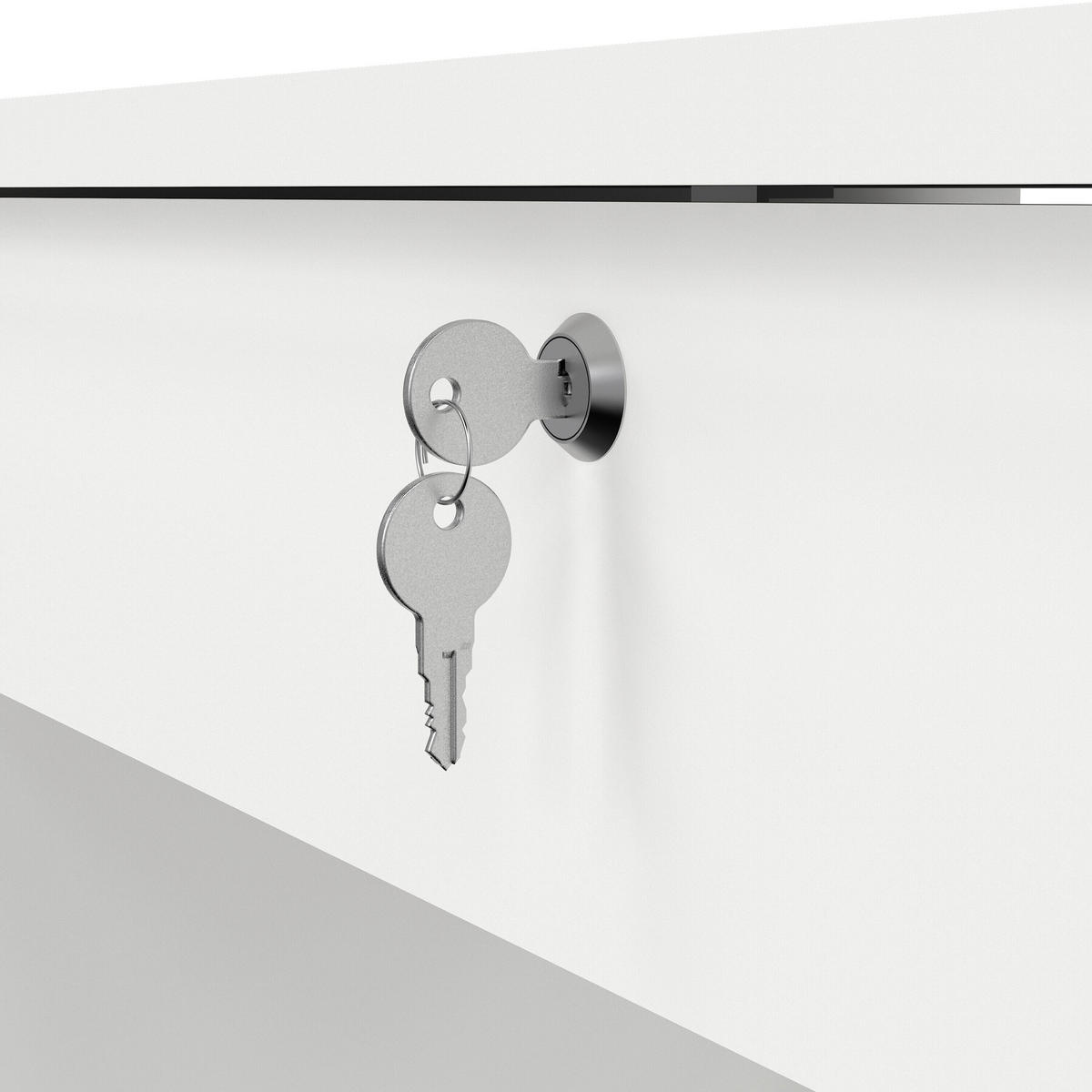 SCHREIBTISCH 109,3/48,5/75,6 cm  in Weiß  - Silberfarben/Weiß, MODERN, Holzwerkstoff/Kunststoff (109,3/48,5/75,6cm) - MID.YOU