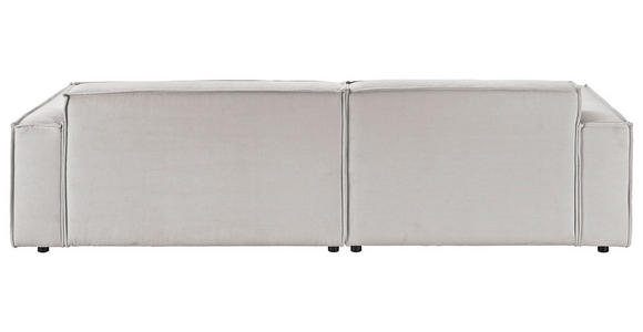 ECKSOFA Hellgrau Feincord  - Hellgrau/Schwarz, KONVENTIONELL, Kunststoff/Textil (168/276cm) - Hom`in