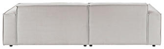 ECKSOFA Hellgrau Feincord  - Hellgrau/Schwarz, KONVENTIONELL, Kunststoff/Textil (168/276cm) - Hom`in