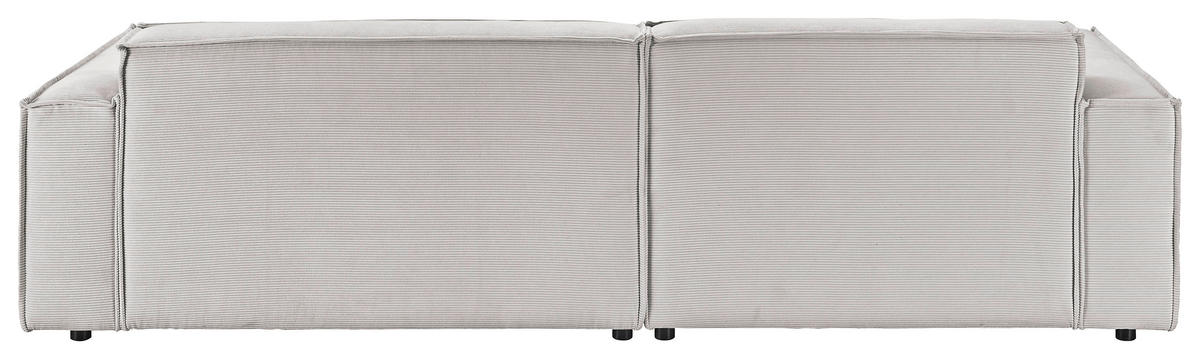 ECKSOFA Hellgrau Feincord  - Hellgrau/Schwarz, KONVENTIONELL, Kunststoff/Textil (168/276cm) - Hom`in