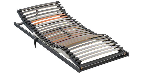 LATTENROST 90/200 cm Kopfteil, Fußteil, Mittelzone verstellbar, Birke, Buche  - Anthrazit/Orange, Basics, Holz (90/200cm) - Dieter Knoll