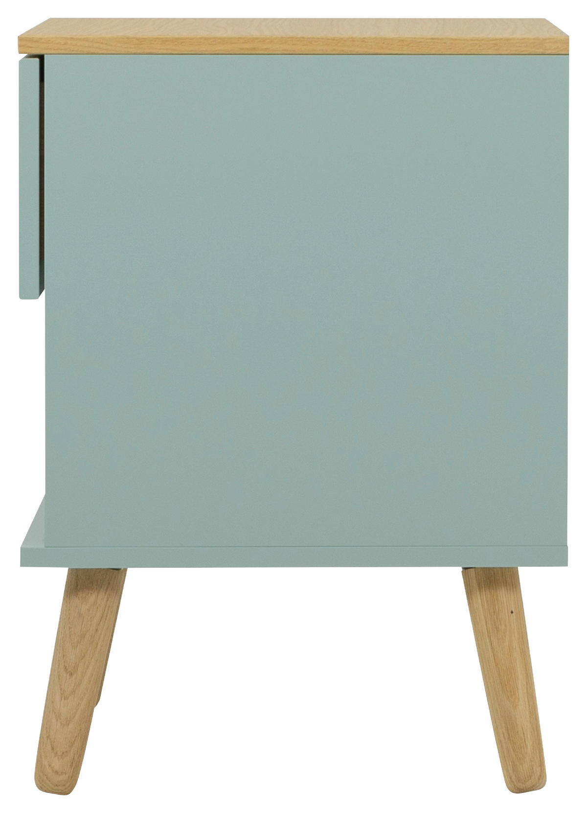 NOČNÍ STOLEK K POSTELI, barvy dubu, mátově zelená, 40/60/43 cm - barvy dubu/mátově zelená, Design, dřevo/kompozitní dřevo (40/60/43cm)