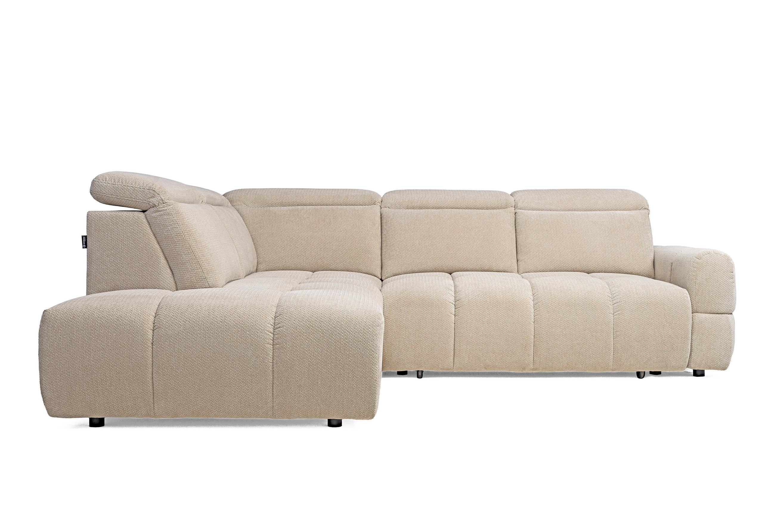 SAROKKANAPÉ textil bézs  - bézs/fekete, Modern, műanyag/textil (223/110/270cm) - Welnova