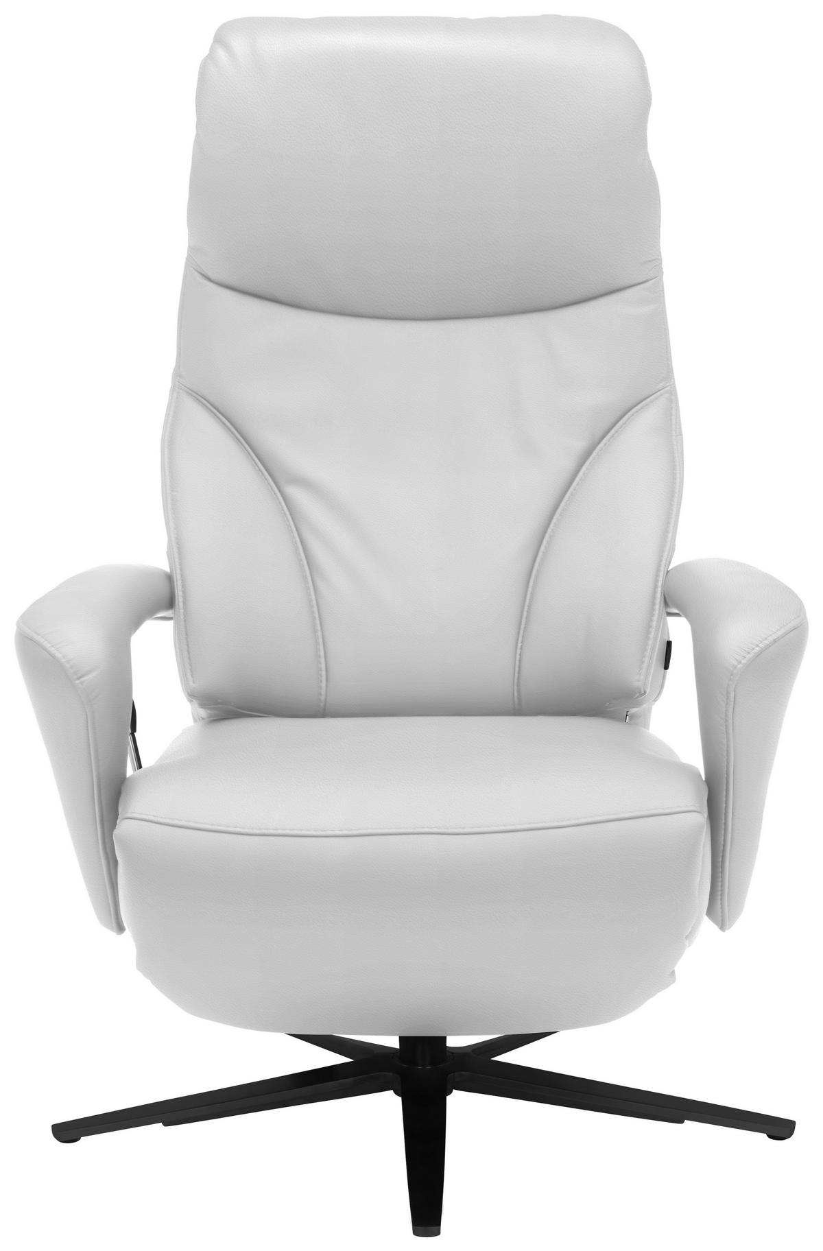 RELAXSESSEL in Leder Weiss  - Weiss/Schwarz, Design, Leder/Metall (75/106/88cm) - Dieter Knoll