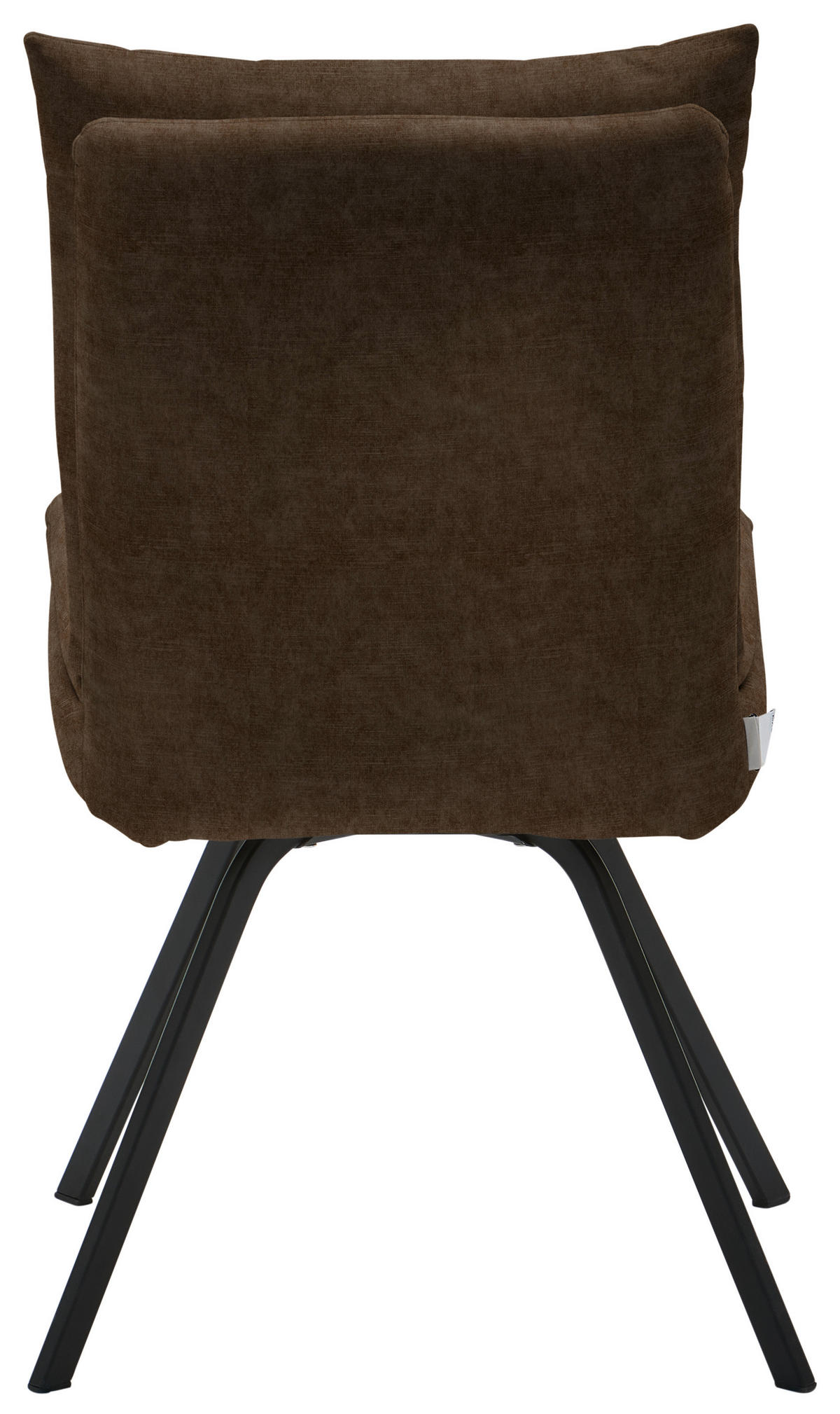 STUHL  in Velours Textil  - Dunkelbraun/Schwarz, Design, Textil/Metall (50/84/68cm) - Welnova