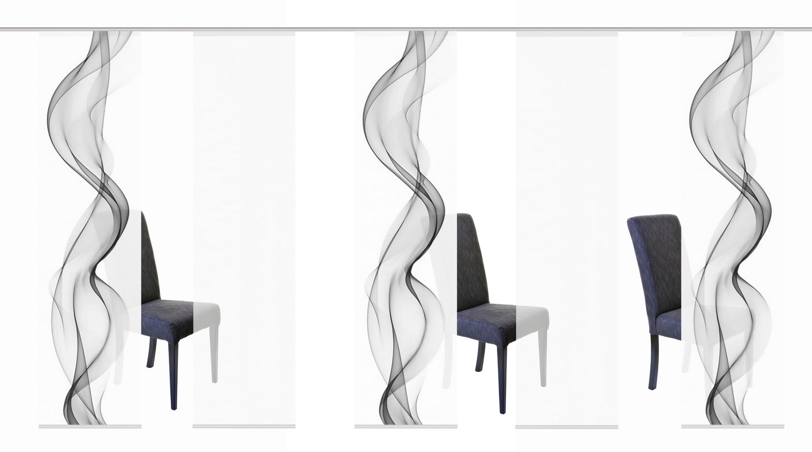 FLÄCHENVORHANG in Grau halbtransparent - Grau, Design, Textil (5x60/245cm)