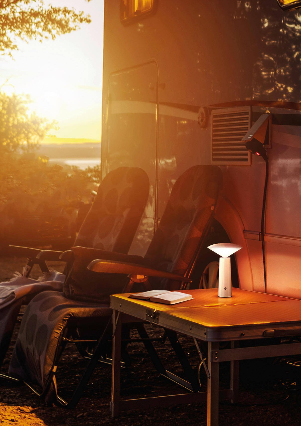 AKKU-TISCHLEUCHTE Pinto 13,9/21 cm   - Weiß, Design, Kunststoff (13,9/21cm)