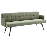 SITZBANK in Textil Olivgrün  - Schwarz/Olivgrün, Design, Textil/Metall (206/85/69cm) - Johann Jakob