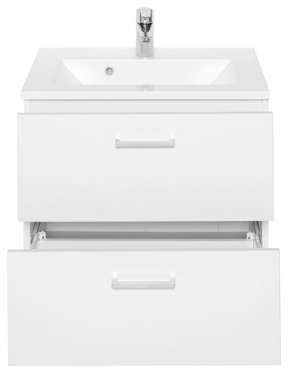 WASCHTISCHKOMBI 60 cm  - Chromfarben/Weiß, MODERN, Holzwerkstoff/Stein (60cm) - Held