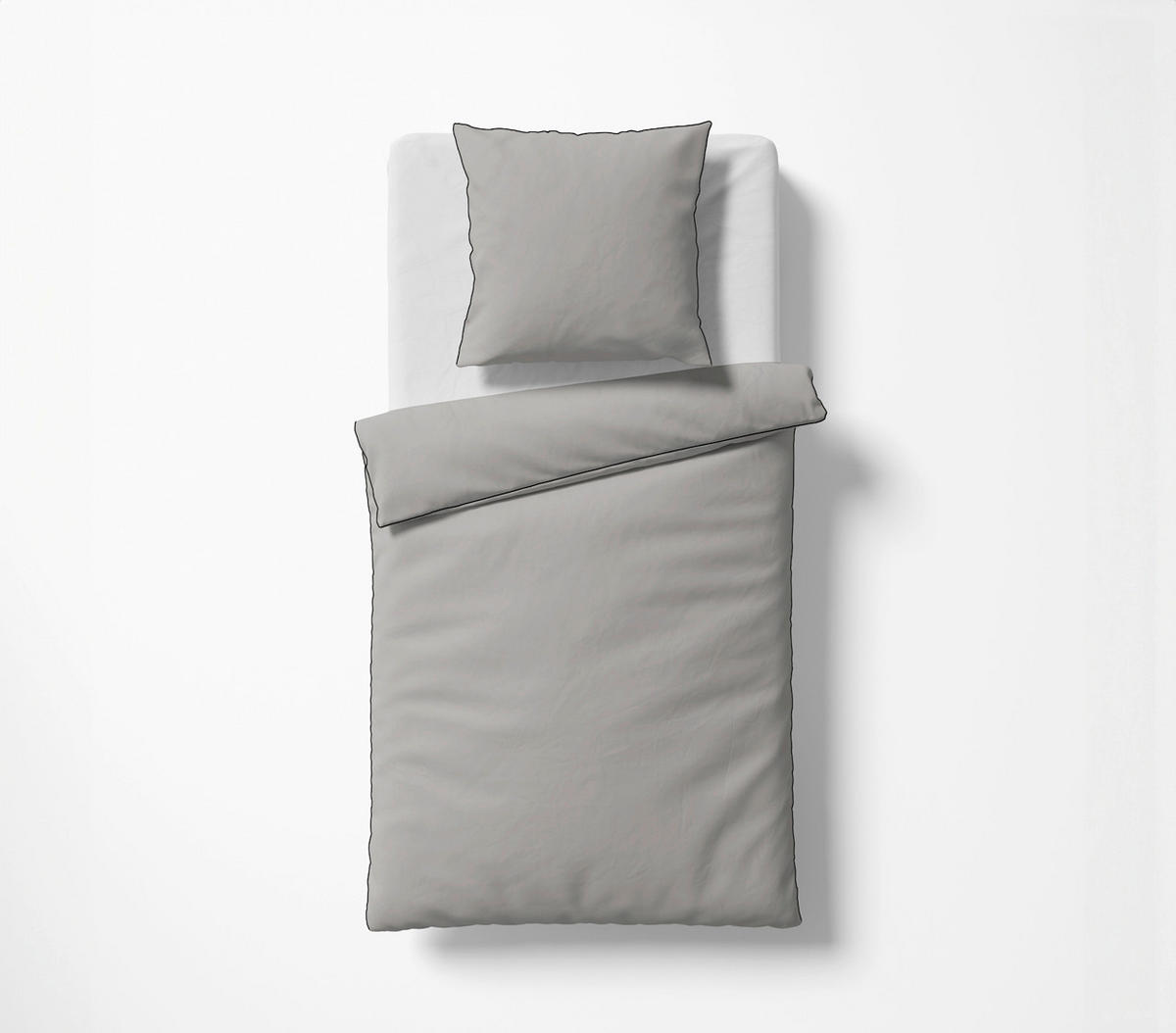 BETTWÄSCHE Schweizer Satin 200/220 cm  - Hellgrau, Basics, Textil (200/220cm) - Fleuresse