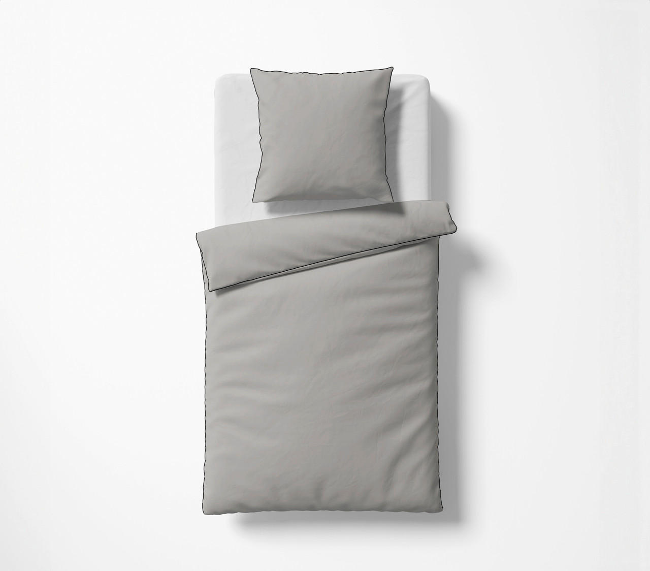 Fleuresse Bettwäsche Schweizer Satin Hellgrau 240x220 cm