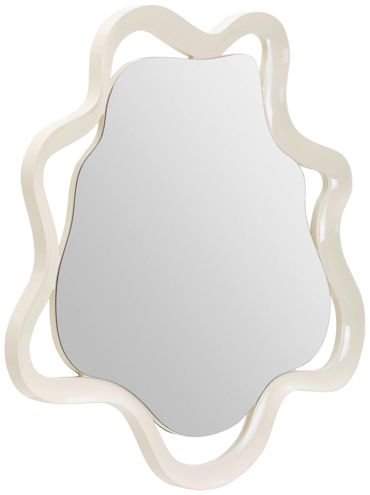 WANDSPIEGEL 80/80/3 cm  - Weiss Hochglanz/Weiss, Design, Glas/Holzwerkstoff (80/80/3cm) - Novel