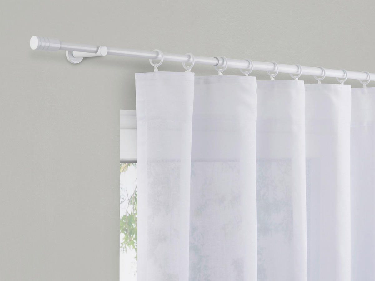 VORHANGSTANGENSET 120 cm  - Weiß Hochglanz, Basics, Metall (120cm)