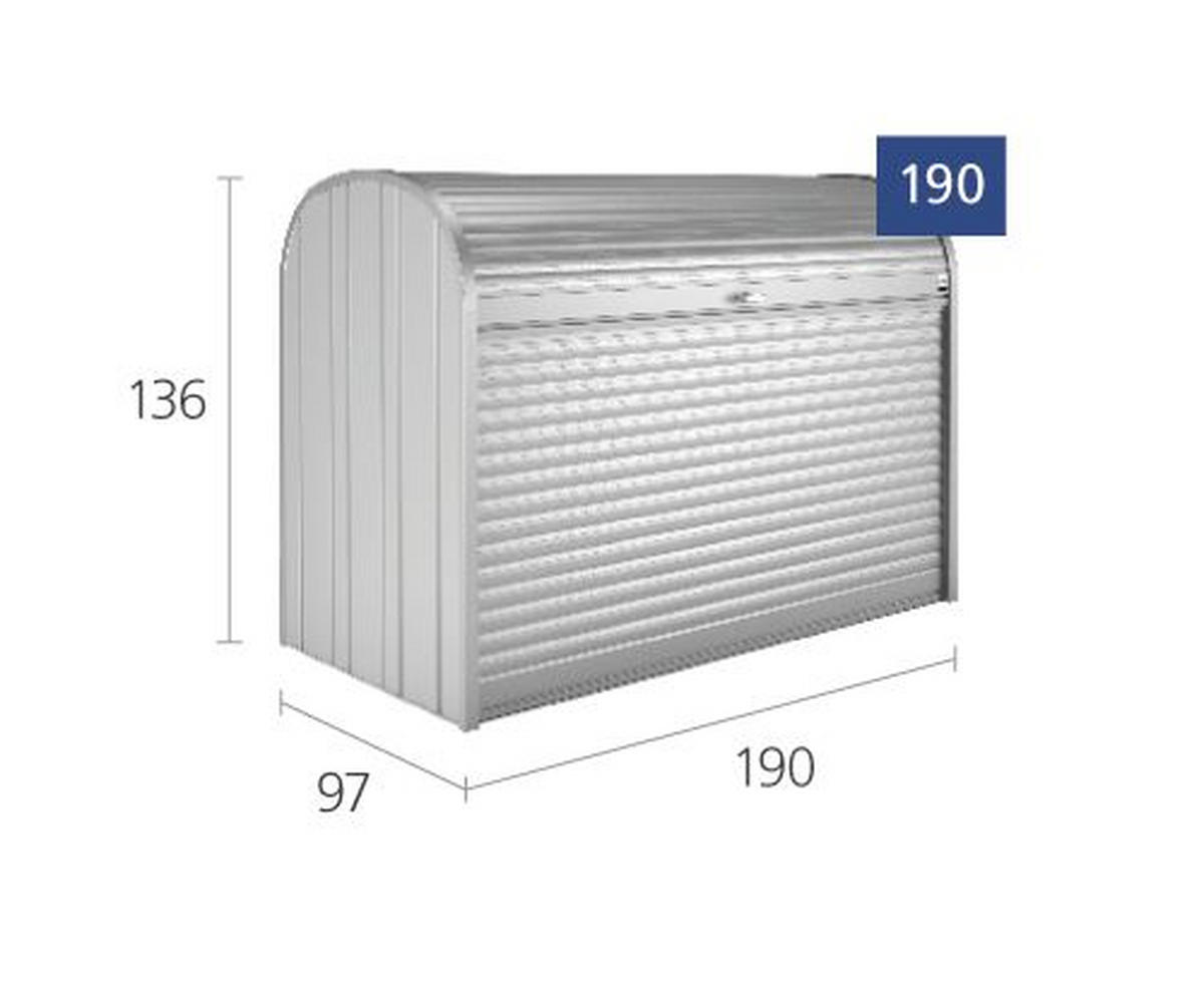 ROLLLADENBOX 190/136/97 cm  - Silberfarben, Design, Metall (190/136/97cm) - Biohort