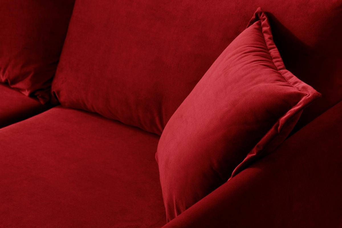 ECKSOFA Eckteil  ROSSANA-REC.2S Dunkelrot Samt  - Dunkelrot, MODERN, Holz/Textil (258/160cm) - MID.YOU