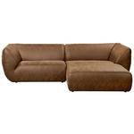 ECKSOFA Cognac Lederlook  - Cognac/Schwarz, KONVENTIONELL, Kunststoff/Textil (278/175cm) - Carryhome