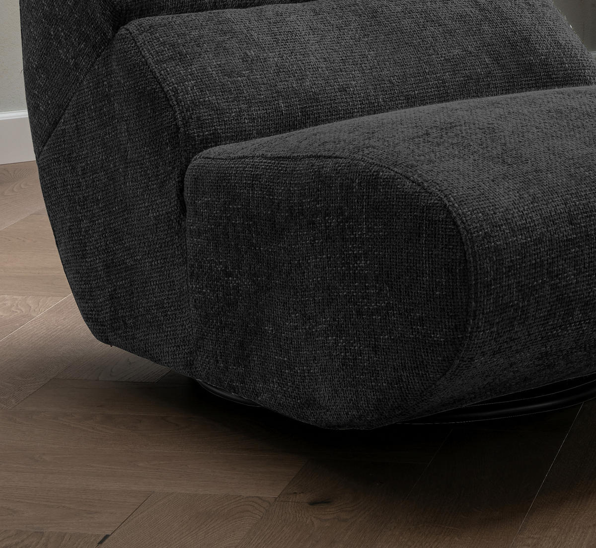SESSEL in Struktur Schwarz  - Schwarz, Design, Textil/Metall (74/85/105cm) - Livetastic
