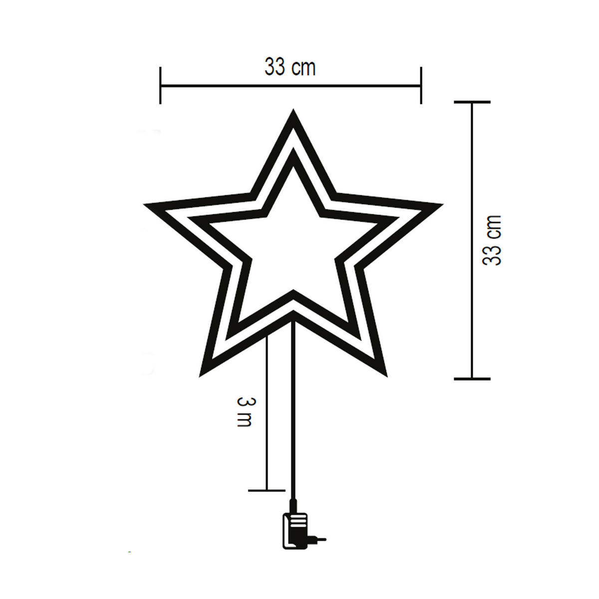 LED KARÁCSONYI FIGURA - fehér, Basics, műanyag (33/33/4cm)