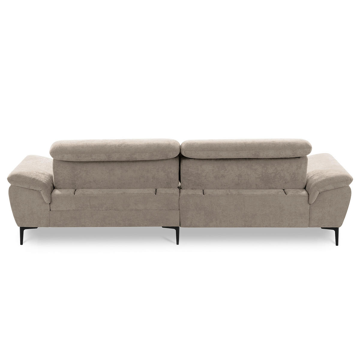ECKSOFA  Webstoff Taupe  - Taupe/Schwarz, Design, Textil/Metall (268/195cm) - Livetastic