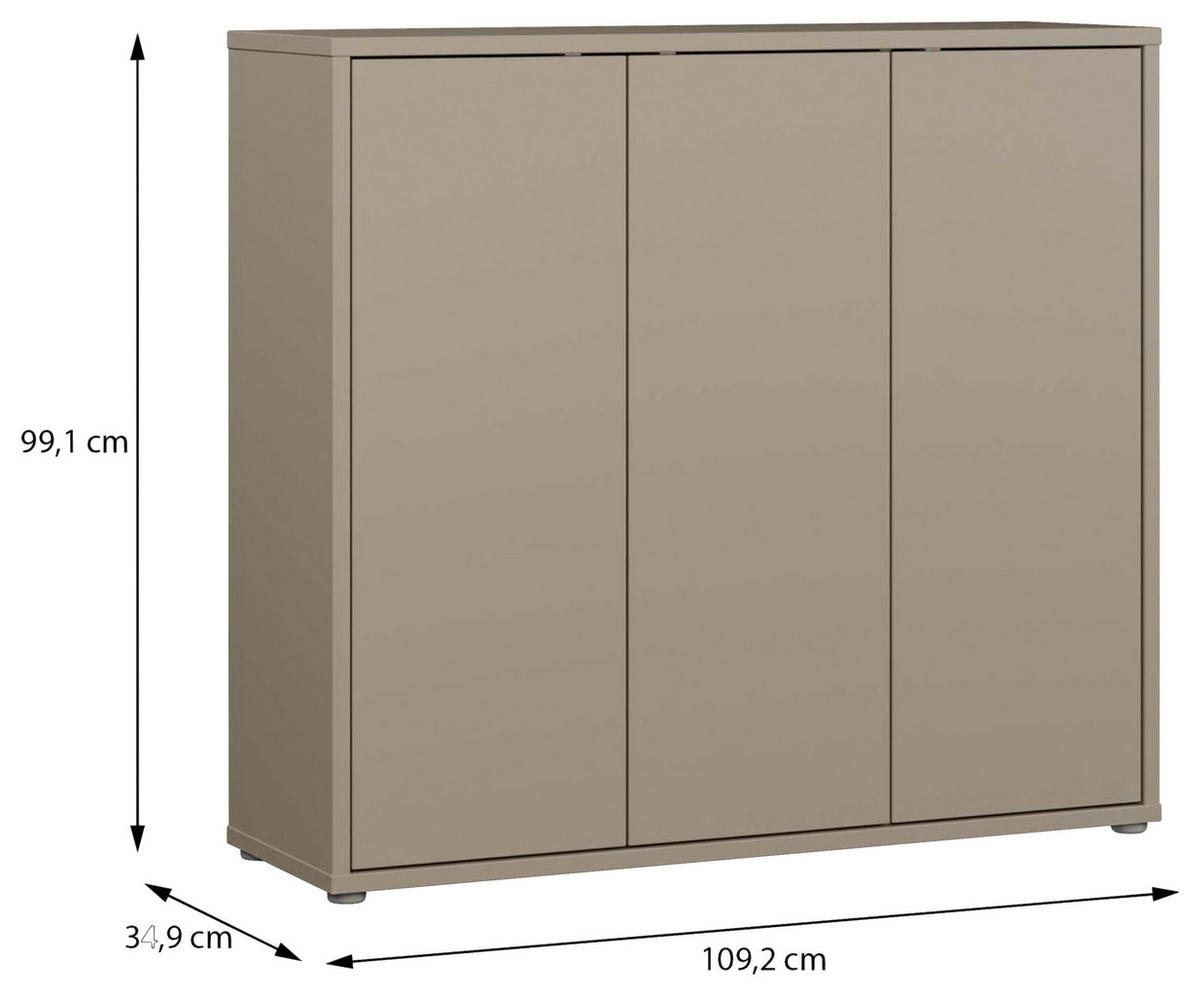 SCHUHSCHRANK  in 109,2/99,1/34,9 cm  - Taupe/Grau, MODERN, Holzwerkstoff/Kunststoff (109,2/99,1/34,9cm) - Carryhome