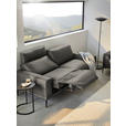 2,5-SITZER in Leder Dunkelgrau  - Dunkelgrau/Schwarz, Design, Leder/Metall (200/102/92cm) - Johann Jakob
