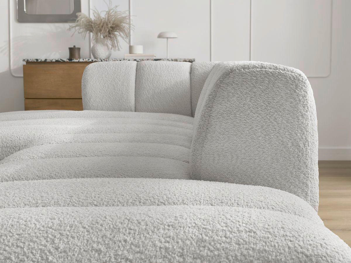 ECKSOFA  ANNECY Hellgrau Bouclé  - Hellgrau/Schwarz, MODERN, Kunststoff/Textil (170/262cm)