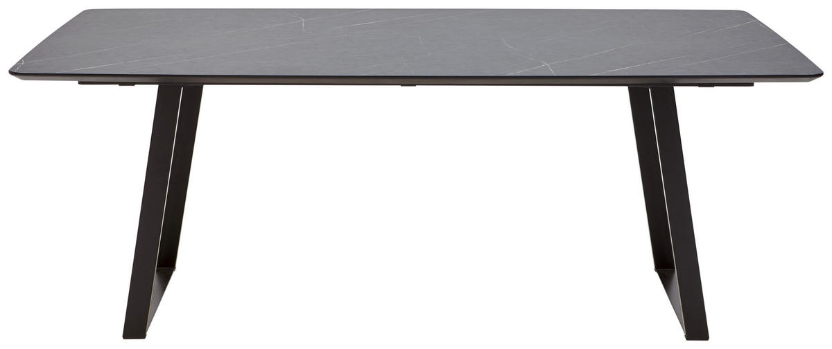 ESSTISCH in Metall, Kunststoff 200/100/76 cm   - Schwarz/Grau, Design, Kunststoff/Metall (200/100/76cm) - Dieter Knoll