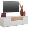 LOWBOARD  in 180/55/50 cm  - Eichefarben/Silberfarben, Design, Holzwerkstoff/Kunststoff (180/55/50cm) - Stylife