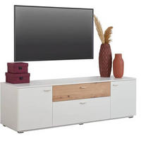 LOWBOARD  in 180/55/50 cm  - Eichefarben/Silberfarben, Design, Holzwerkstoff/Kunststoff (180/55/50cm) - Stylife