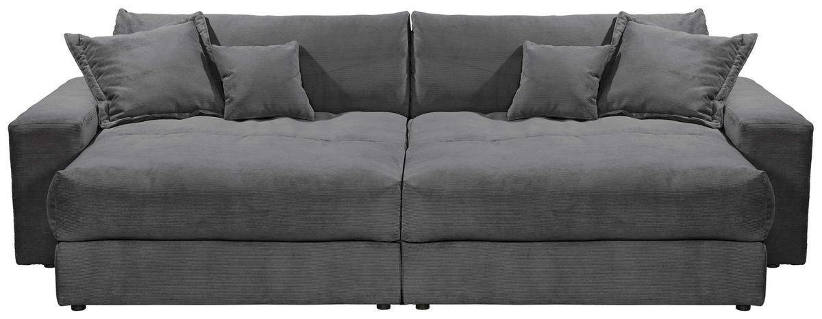 BIGSOFA KAMIL Cord Anthrazit  - Anthrazit/Schwarz, MODERN, Kunststoff/Textil (300/70/180cm) - Livetastic