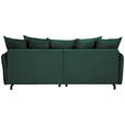 BIGSOFA in Cord Dunkelgrün - Dunkelgrün/Schwarz, Design, Textil/Metall (226/91/103cm) - Carryhome