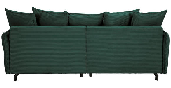 BIGSOFA in Cord Dunkelgrün - Dunkelgrün/Schwarz, Design, Textil/Metall (226/91/103cm) - Carryhome