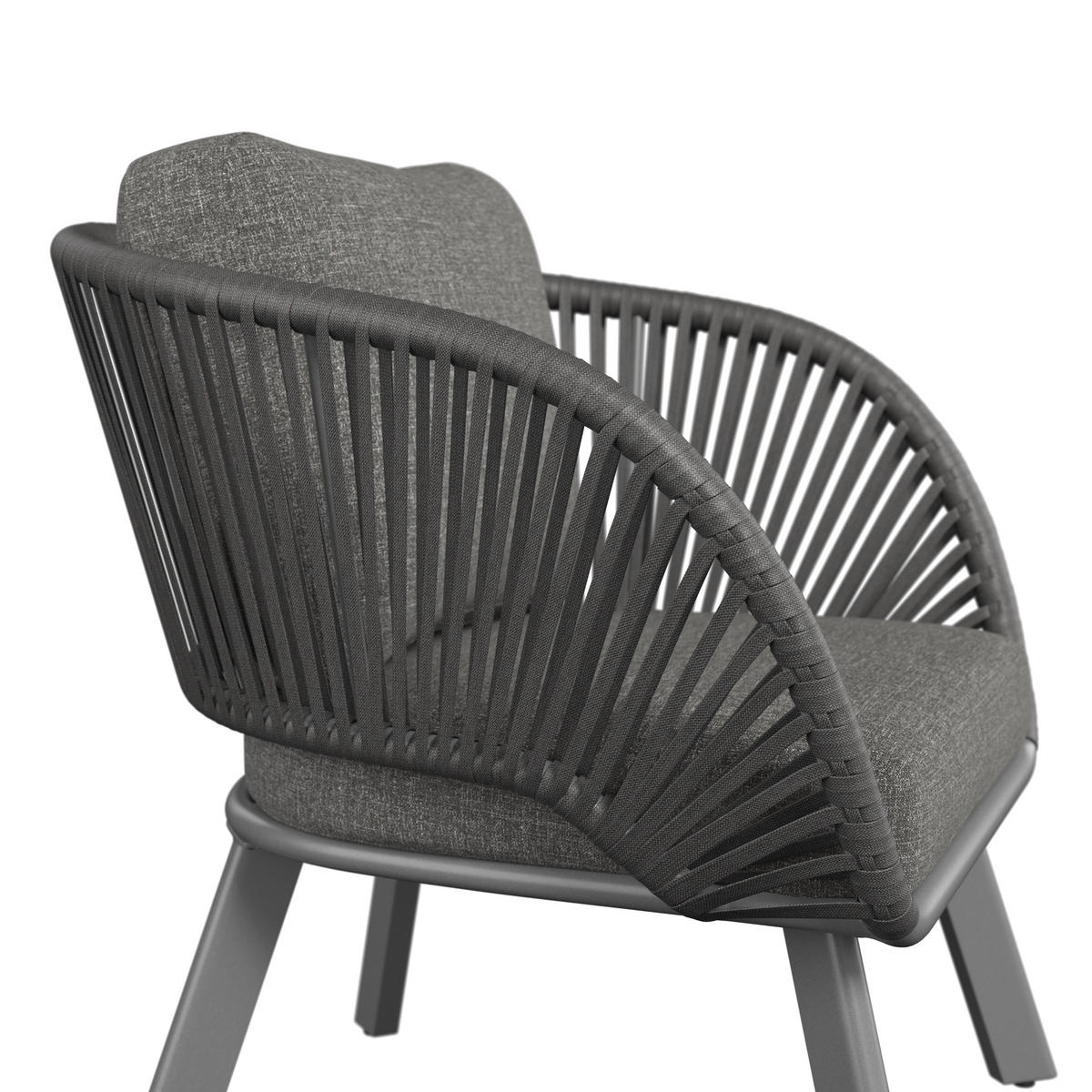 LOUNGESESSEL  - Anthrazit, Design, Textil/Metall (83/77/82cm) - Ambia Garden