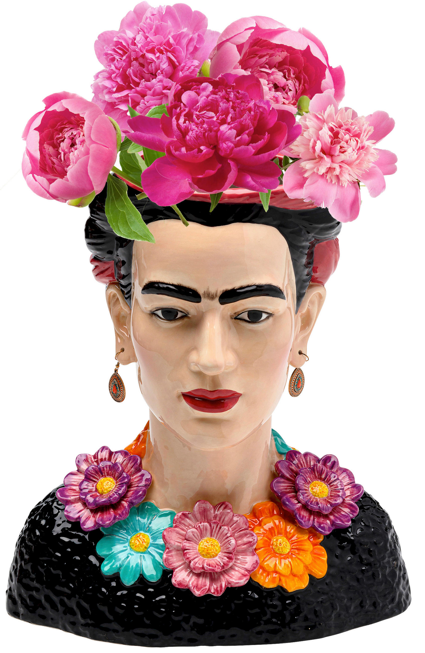 Thumbnail - Kare-Design Vase, Gelb, Lila, Mehrfarbig, Orange, Rosa, Rot, Schwarz, Hellblau, Keramik, 29x34x19 cm, handgemacht, zum S...