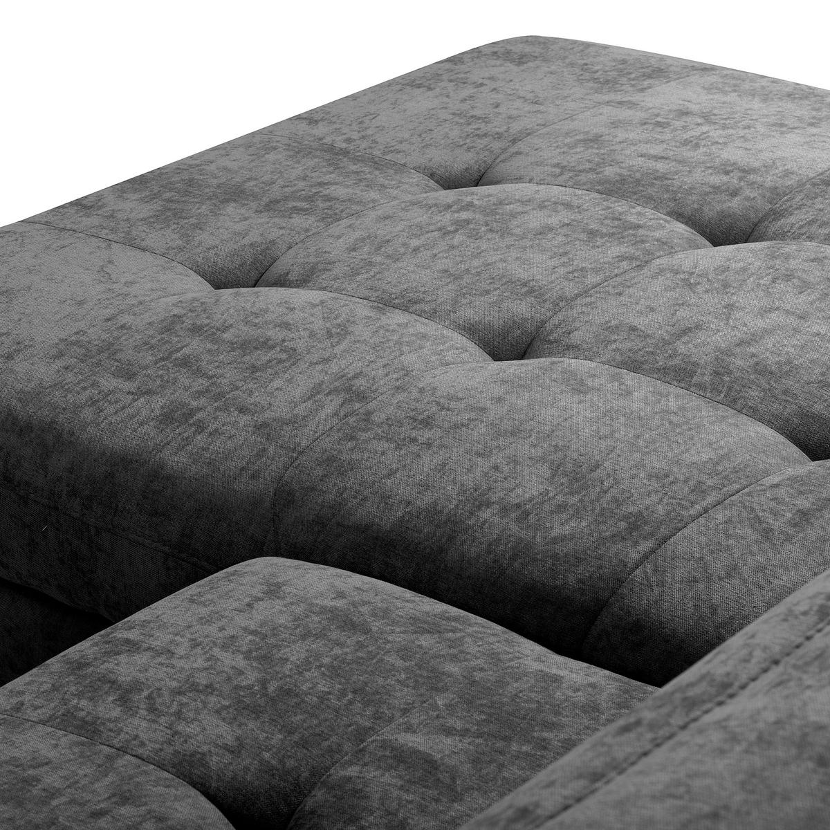 ECKSOFA  Webstoff Schwarz  - Schwarz, Design, Textil/Metall (195/268cm) - Livetastic