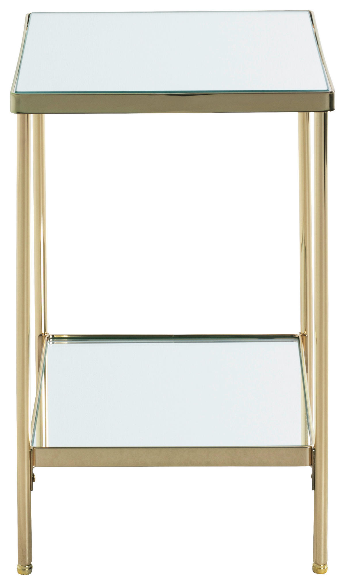 BEISTELLTISCH in Metall, Glas 29/29/46 cm  - Messingfarben, Trend, Glas/Metall (29/29/46cm)